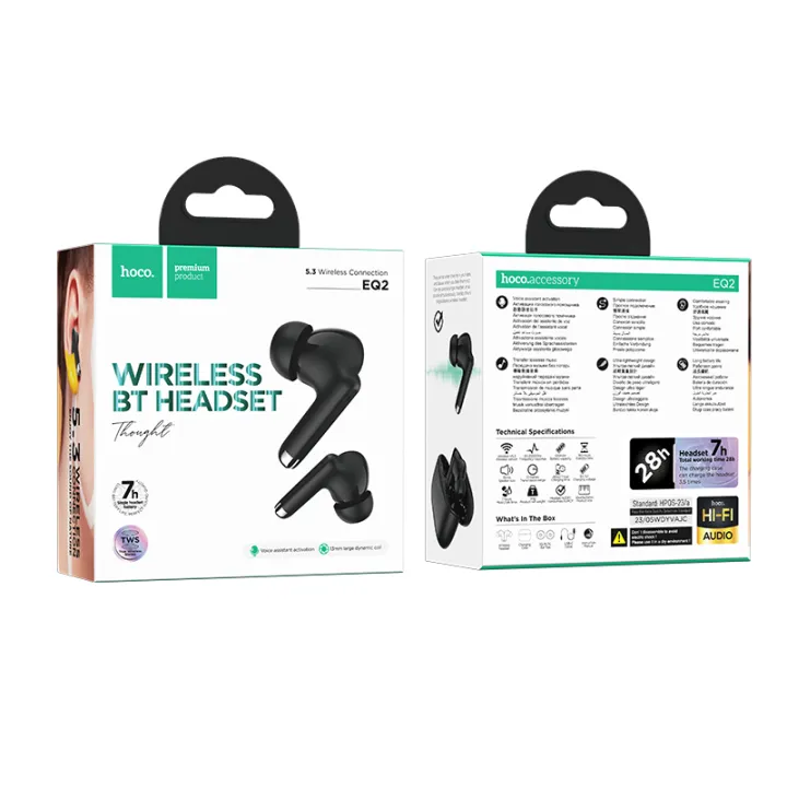 Hoco EQ2 TWS Bluetooth 5.3 Headphones True Wireless Earbuds.