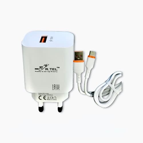 R.TEL R-C10 Smartphone QC Fast 18W Charger with Type-C Cable