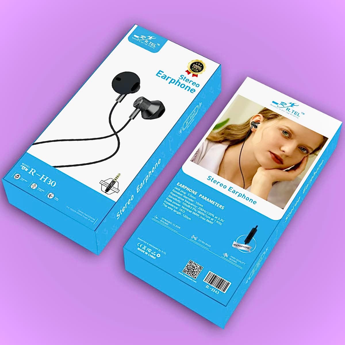 R.TEL R-H30 Earphone With Microphone High Quality Sound System