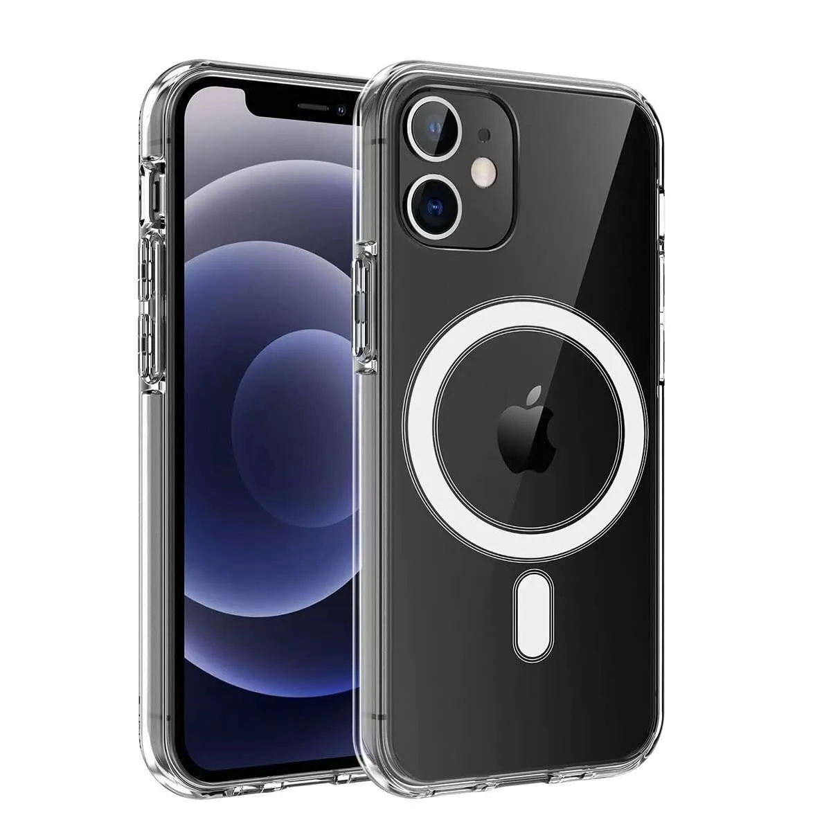 For Apple iPhone 11 MagSafe Compatible Shockproof Transparent Slim Fit Wireless Charging supported Frosted Border Phone Back Case Mobile Cover