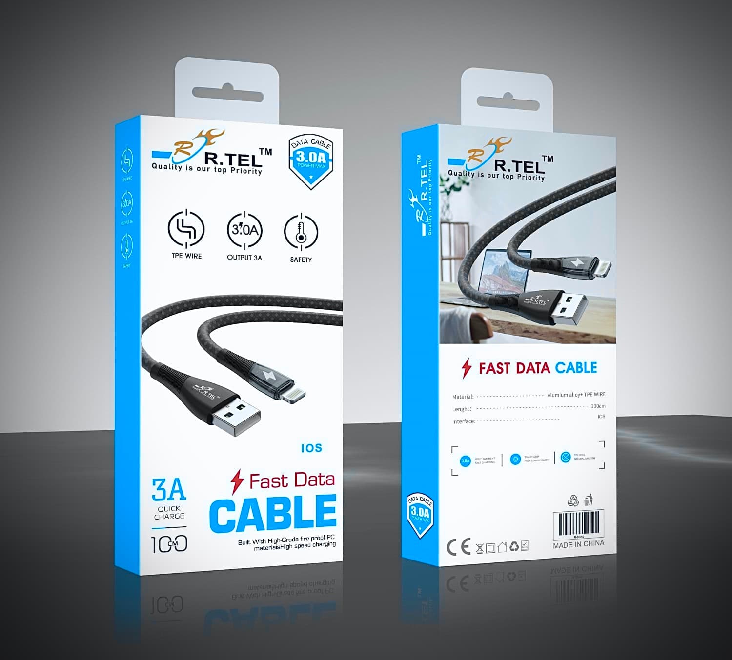 R.TEL R-DC10 USB Type A to Lightning Charging Data Cable for Apple