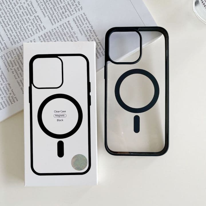 Apple iPhone Magnetic Magsafe Cover Casing back Cover - Iphone Models ( Black ) - Iphone 12 pro max