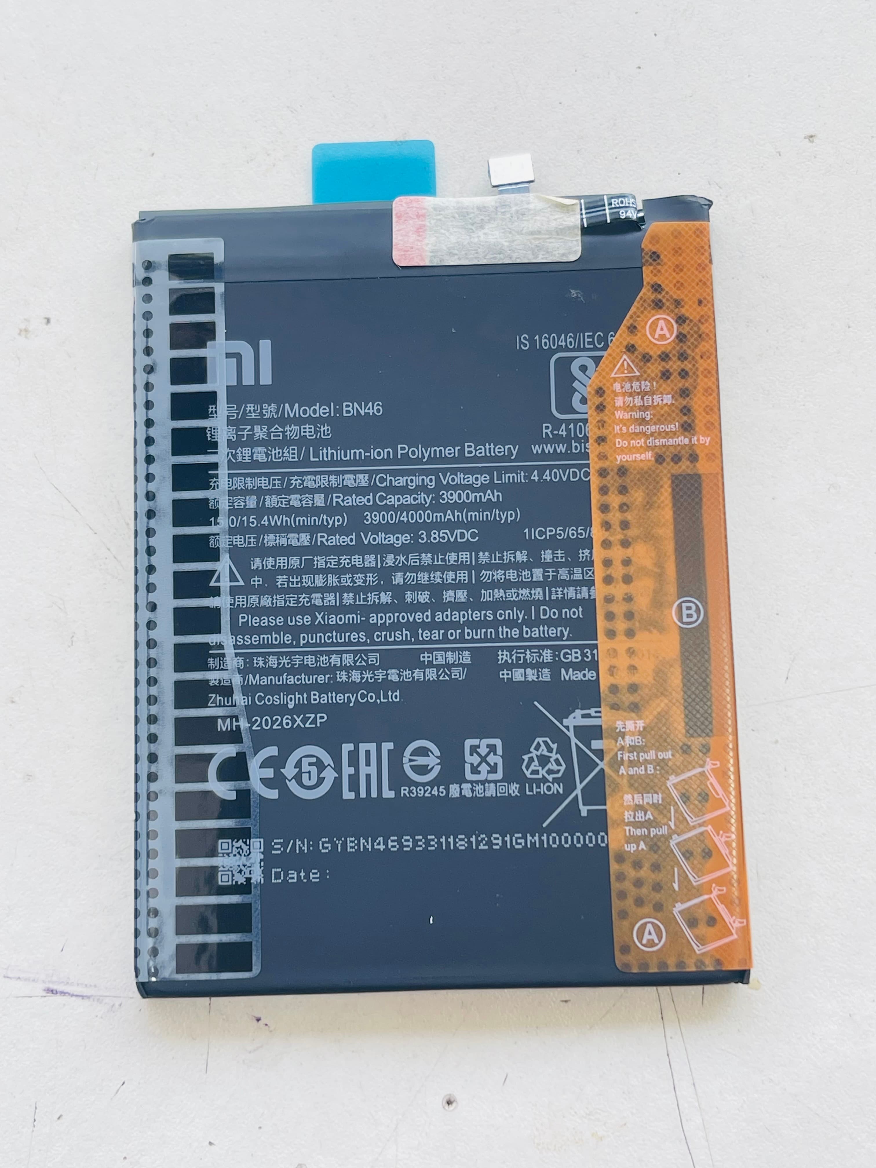 Xiaomi Mi BN-46 / BN 46 / BN46 Battery for Xiaomi Mi Redmi Note 6 Pro / Redmi Note 7 / Redmi Note 8
